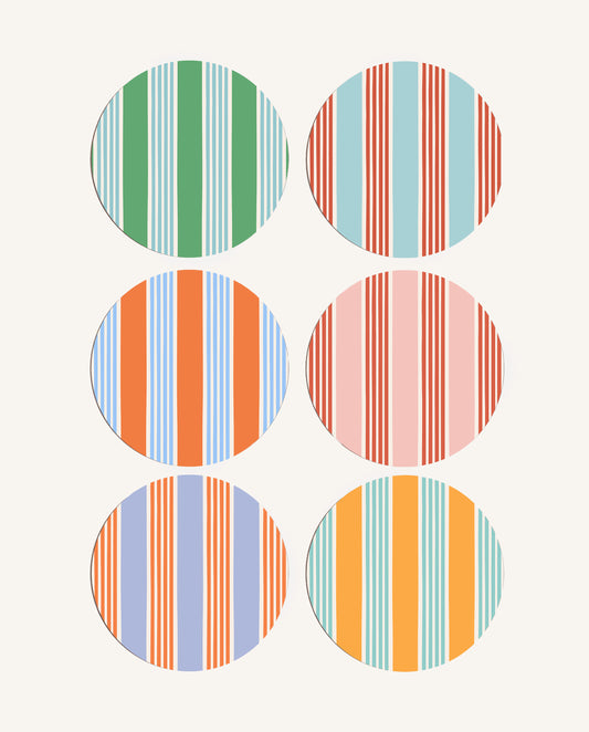 Amalfi Stripes Set of 6 Placemats