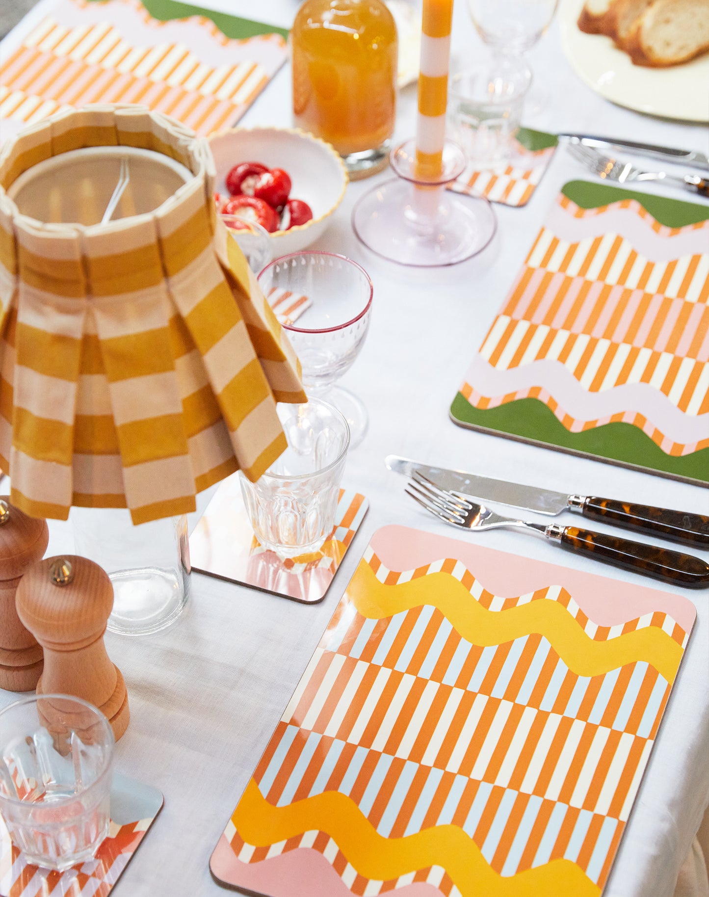 Wiggle & Stripe Set of 6 Placemats